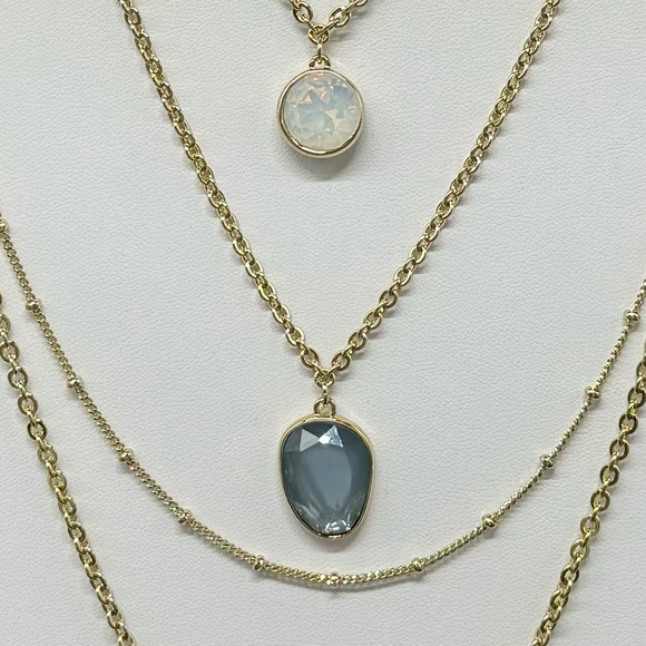 Catherine Malandrino Stunning Gold Tone Multilayer Long Necklace - Picture 12 of 12